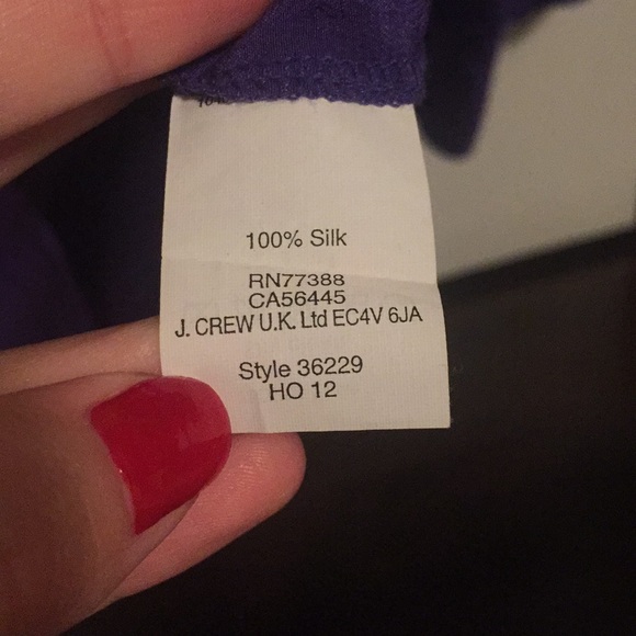 100% Silk Purple Button Up Blouse - JCrew - Picture 6 of 7
